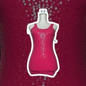 NWT Y2K Aeropostale Pink Sequin Tank Top Womens Small 2000's Bling Girly Glam